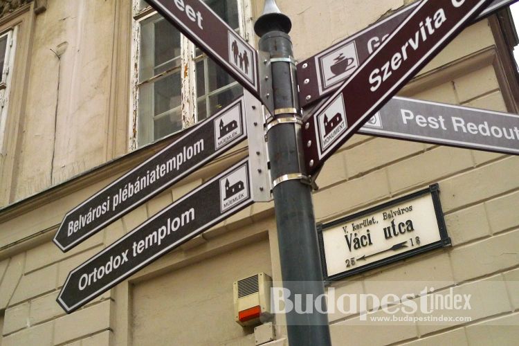 The most famous pedestrian street of Budapest is <a href="http://maps.google.com/maps?f=q&source=s_q&hl=en&geocode=&q=V%C3%A1ci+utca,+Budapest&sll=47.493516,19.05407&sspn=0.01215,0.036778&g=V%C3%A1ci+utca,+Budapest,+Hungary&ie=UTF8&hq=&hnear=Budapest,+5+ker%C3%BClet,+V%C3%A1ci+utca,+Hungary&ll=47.491457,19.05407&spn=0.006075,0.018389&z=16" target="new">Váci utca</a> (Váci street) with eclectic selection of shops, stalls and boutiques. Vaci Street