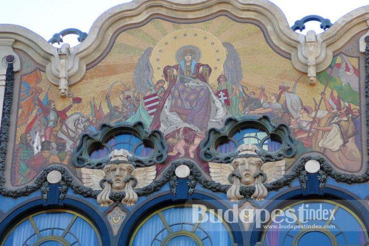 And it does dominate, partially with the huge glass mosaic depicting Our Lady, the Patron of Hungary on a glittering throne surrounded by people who played important role in country’s history.
