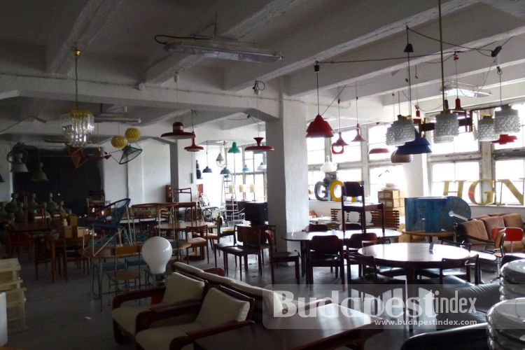 The warehouse is two big rooms full of furniture and accessories.